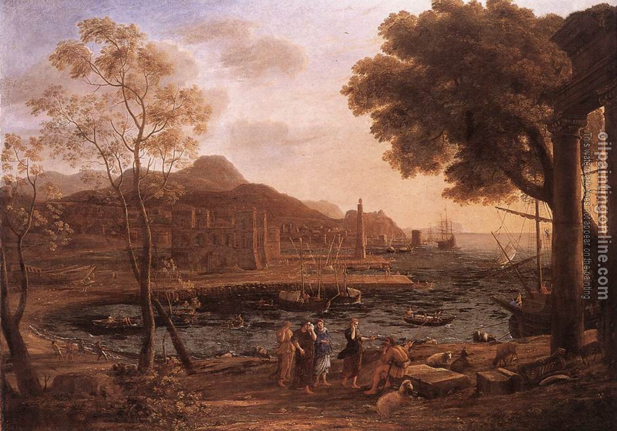 Lorrain, Claude - Harbour Scene with Grieving Heliades